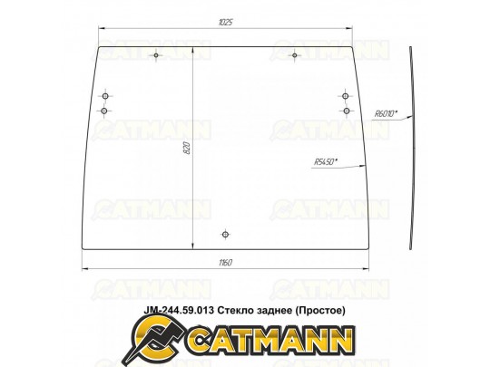 Стекло заднее кабинное JM-244 Kmg (Простое)