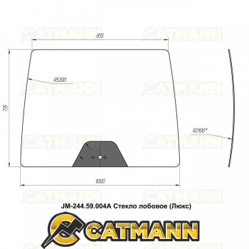 Стекло лобовое кабинное JM-244 Kpl (Люкс "А")/JM-354
